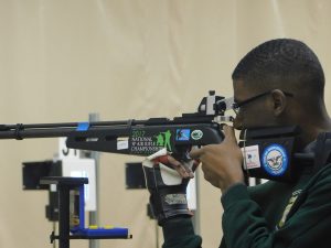 During the match, competitors fire on CMP’s electronic targets from prone, standing and kneeling positions.