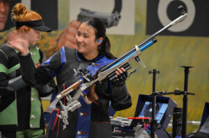 Walrath greeted the crowd after she earned another finals win at Nationals.