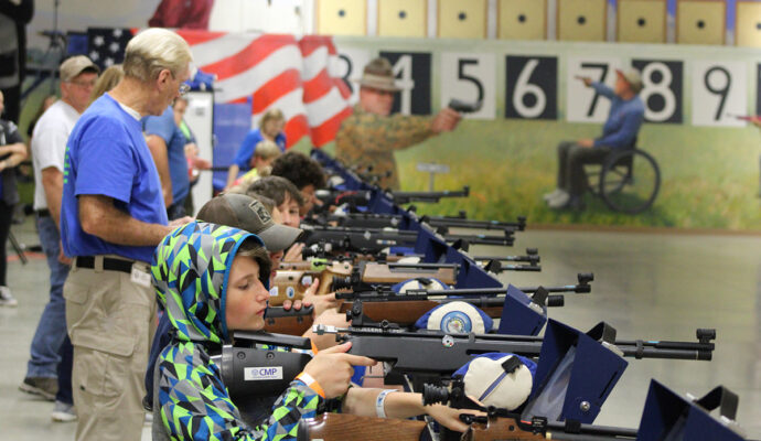 Students at the Showcase had the opportunity to use CMP’s air rifles and electronic targets.