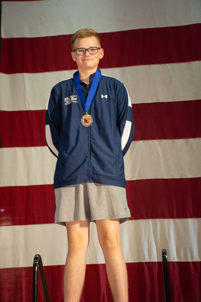 Jack received the gold for the Junior Olympics Championship along with several team awards.