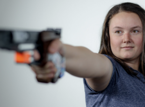 In 2019, she turned her attention to air pistol.